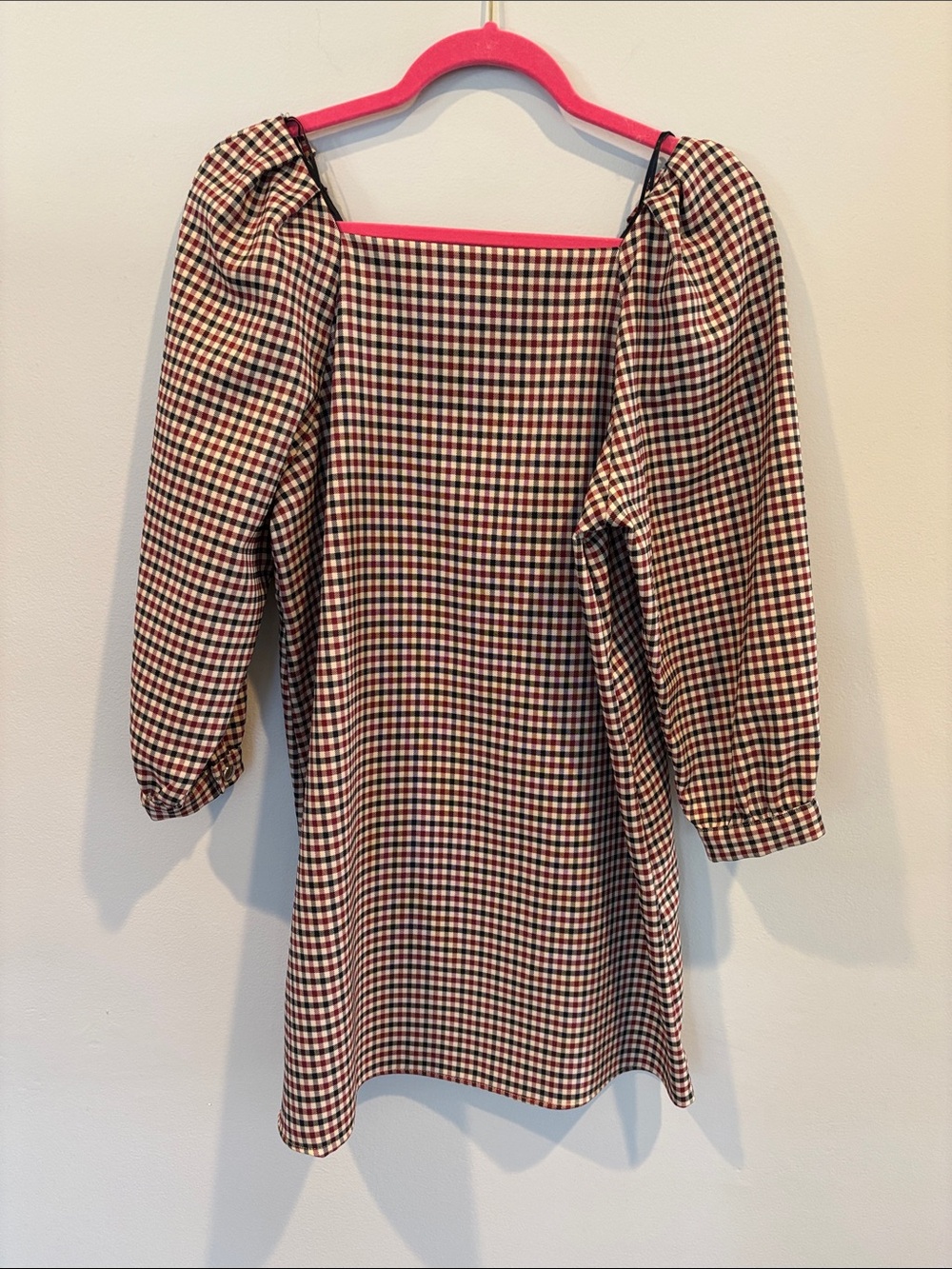 Zara Red and Black Checkered Dress